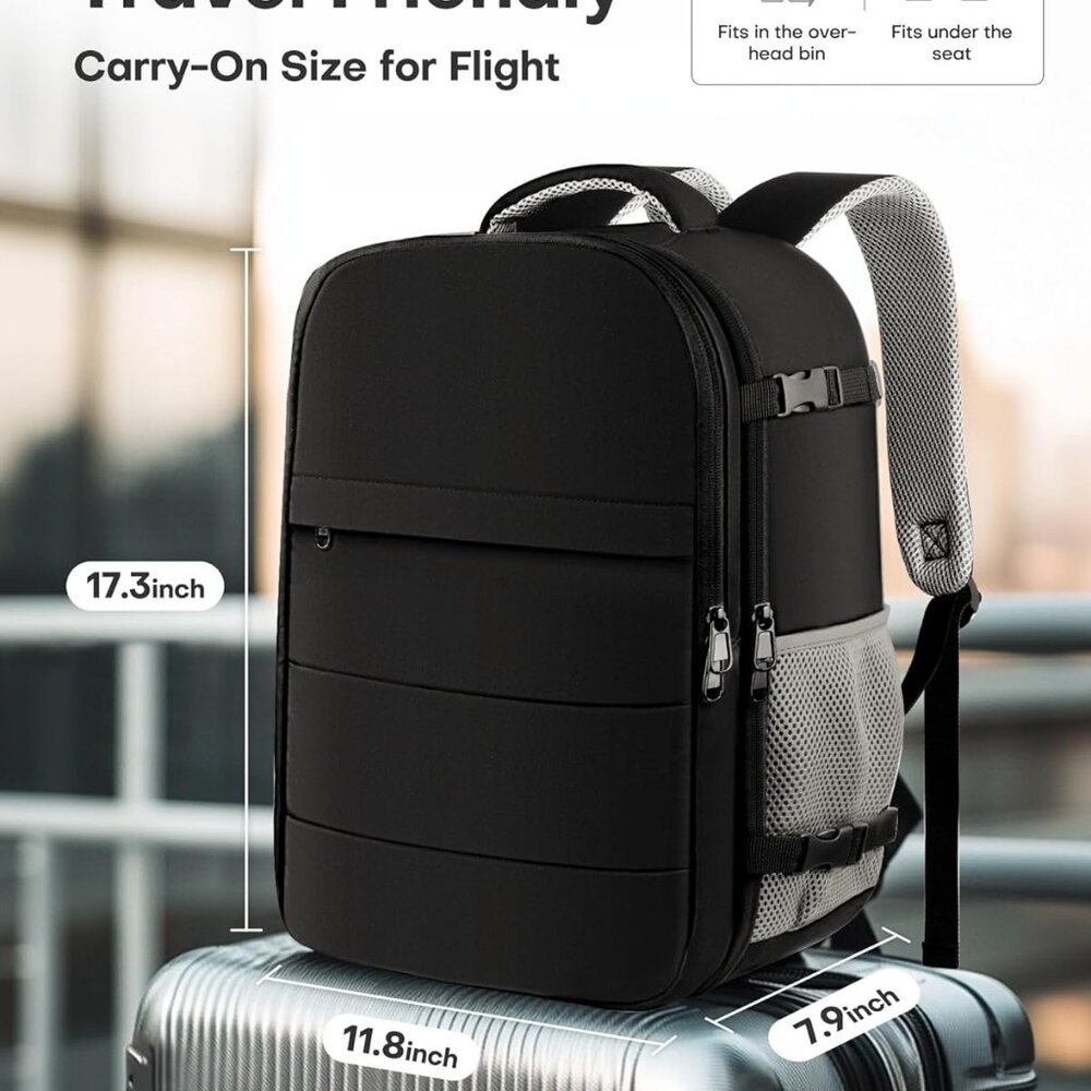 Travel Backpack - Flight Approved Travel Bag for Men and Women, Carry on Luggage - Picture 7 of 8